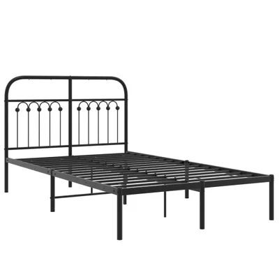 Produktbild von Bettgestell mit Kopfteil Metall Schwarz 120x190 cm