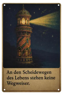 Produktbild von Blechschild 20x30cm Scheidewegen Retro Leuchtturm Motiv Metallschild Nostalgie Wanddeko Deko Geschenk AstraDesign