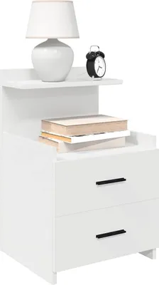 Obrázek produktu pro vidaXL Noční stolek se 2 zásuvkami bílý 40x36,5x62 cm