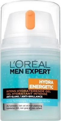 Produktbild von L’Oréal Paris Men Expert Hydra Energetic, Männer, Mischhaut, ölige Haut, Gesicht, Feuchtigkeitsspendend, Pumpenflasche, 24 h