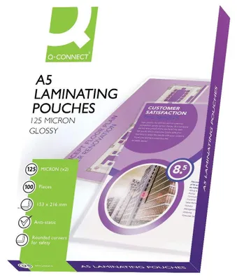 Produktbild von Q-Connect KF04108 Laminiertaschen A5 125 Mikron 100 Stück