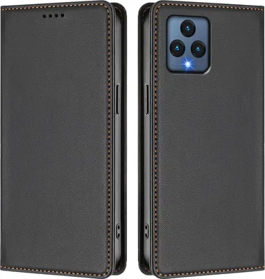 Image de Etui en cuir pour T-Mobile REVVL 6, étui magnétique en cuirPolyuréthaneavec support Noir