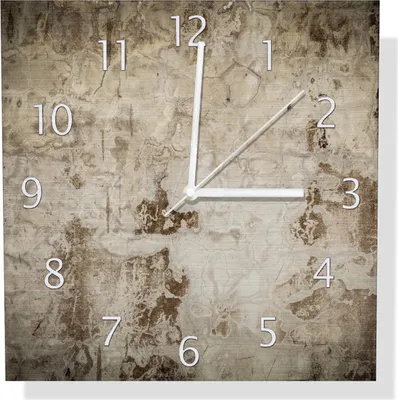 Produktbild von Wallario Design Wanduhr Alte schmutzige Wand aus Beton mit abblätternder Farbe aus Aluverbund, Größe 30 x 30 cm