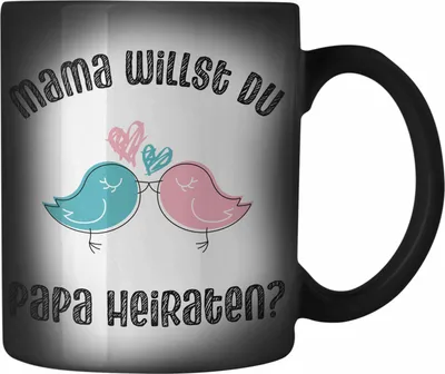 Produktbild von Trendation - Heiratsantrag Idee Überraschung Mann Frau Heiratsantragsgeschenk Gechenke Farbwechsel Zauber-Tasse Verlobung Heiraten Kinder Lustig (Schwarz)