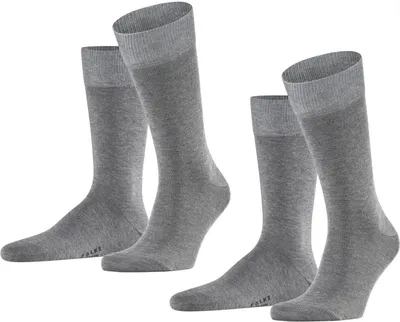 Produktbild von 2er Pack FALKE Happy Socken Herren light greymel. 39-42