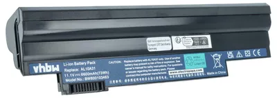 Produktbild von vhbw Akku kompatibel mit Acer Aspire One D260-2576, D260-23797, D260-2455, D260-2571, D260-2380, D260-2440 Notebook (6600 mAh, 11,1 V, Li-Ion)