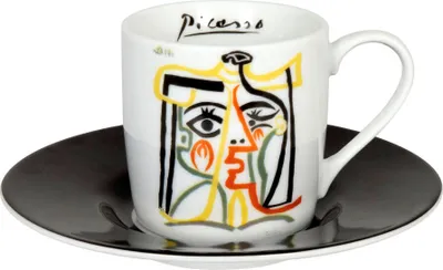 Produktbild von Könitz Espressotasse mit Untertasse Picasso - Jaqueline with hat, Kaffeetasse, Espressobecher, Porzellan, 85 ml, 11 5 053 2578