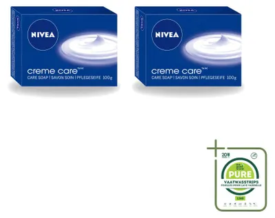 Zdjęcie produktu dla 2 sztuki mydła Nivea Creme Care, 100 g - opakowanie zbiorcze