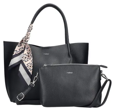 Produktbild von Rieker Damen Shopper mit Umhängetasche Set Flechttuch H1399, Farbe:Schwarz