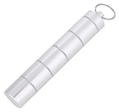 Obrázek produktu pro Klíčenka na léky, nerezová ocel, vodotěsná, přenosná, s více přihrádkami