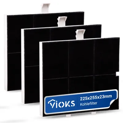Produktbild von Kohlefilter Set 3x passend wie Balay 00361047 Filter 255x265mm für Dunstabzugshaube