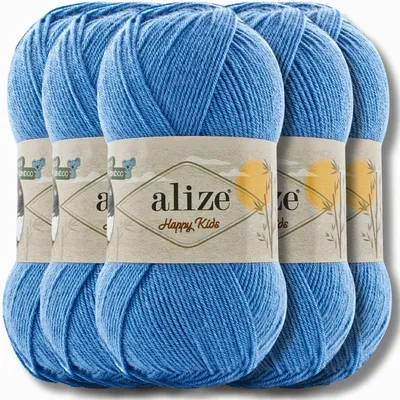 Produktbild von Alize 5x 100g Happy Kids Wolle, Uni, Häkeln, Stricken (Ocean Breeze - 237)