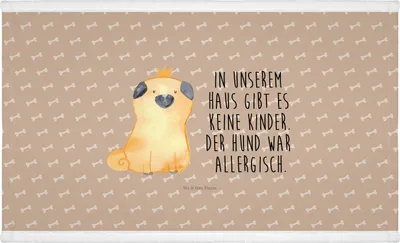 Produktbild von Mr. & Mrs. Panda 50 x 100 Handtuch Mops Krone - Hundeglück - Geschenk, Lustig, Königlich, Baumwollhandtuch, kleines, 50x100, Haha, Hund, Sprüche, Frotteehandtuch
