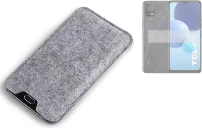 Produktbild von K-S-Trade Filz Handyhülle kompatibel mit TCL 406 Schutzhülle Filztasche Filz Tasche Case Sleeve Handy Hülle Filzhülle grau