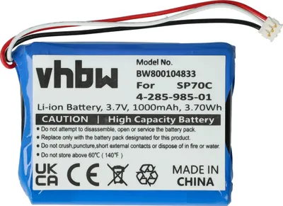 Produktbild von vhbw Akku Ersatz für Sony 4-285-985-01, 4-435-245-01, SP70C für Spielekonsole (1000 mAh, 3,7 V, Li-Ion)