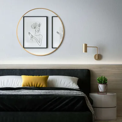 Immagine prodotto di HOKO Specchio rotondo con cornice in metallo 80 cm Specchio decorativo da parete per bagno e corridoio