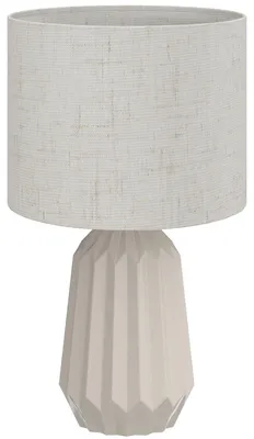 Produktbild von Tischlampe, Tischleuchte, Nachttischlampe mit Leinenschirm, Wippschalter, Schreibtischlampe, 22 x 22 x 39 cm, Beige