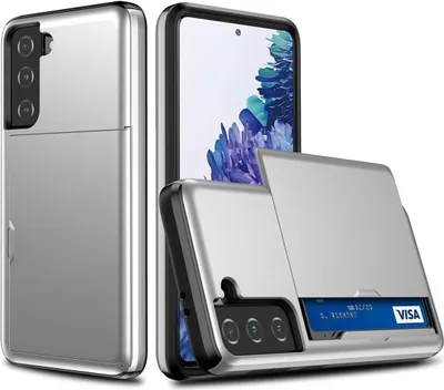 Produktbild von König Design Hülle kompatibel mit Samsung Galaxy S21 Plus Kunststoff Soft Handyhülle - Handy Case Silber