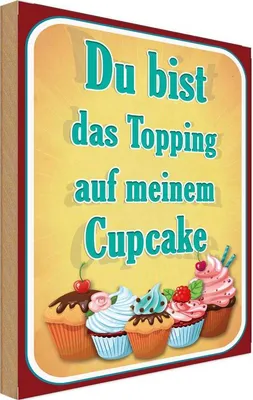 Produktbild von vianmo Holzschild 30x20 cm Du bist Topping auf Cupcake Dekoration