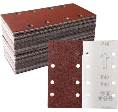 Produktbild von Schleifblatt Set 30tlg 93 x 185 mm Körnung 40 für Schwingschleifer mit 8 Löchern