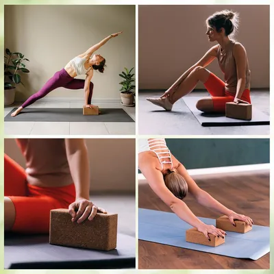Produktbild von Yoga Block Set von 2 - Natürlicher Kork aus Portugal, ökologisch und nachhaltig