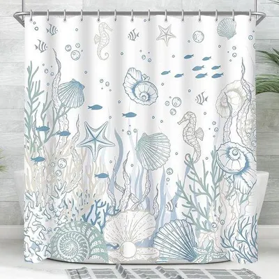 Produktbild von Famanu Duschvorhang 150 x 200 cm - schimmelresistent, wasserabweisend, waschbar, mit Ringen