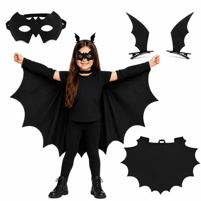 Produktbild von Fledermaus Kostüm Kinder 4 in 1 – Halloween Set ab 3 Jahren