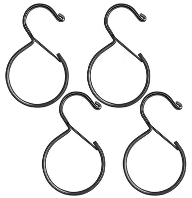Produktbild von Gürtelhalter S-Haken 4er Set – Edelstahl beschichtet, schwarz | Krawattenhalter & Organizer für Schals & Taschen