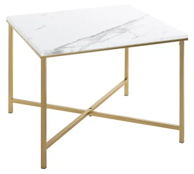 Bijzettafel gold-marmor 60x47x60 cm MDF/Metall