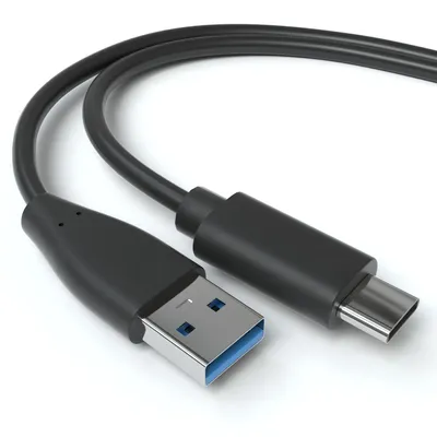 Produktbild von USB-A Adapterkabel, USB-C, 3.0, schwarz, 1m