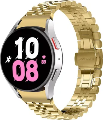 Produktbild von Strap-it Stahlarmband Jubilee - Kompatibel mit Samsung Galaxy Watch 5 Armband 44mm Ersatzarmband Edelstahl - Faltschließe - Hochwertiges Material - für Samsung Galaxy Armband Gold