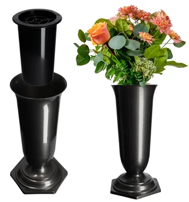 Produktbild von Grabvase - Vase für Grabstein und Friedhof - 23 cm - Größe M - Graphit