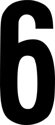 Produktbild von Klebeziffer "6" schwarz 100 mm