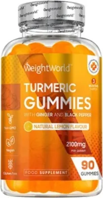 Zdjęcie produktu dla Suplement diety dla ukadu odpornociowego WeightWorld Turmeric Gummies, 90 elkw