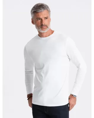 Obrázok produktu pre Ombre Clothing Pánske tričko s dlhým rukávom Eliwn biela XL