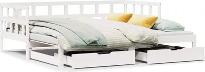 Immagine prodotto di vidaXL Letto da giorno allungabile con cassetti senza materasso Bianco 90x190cm