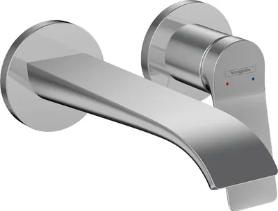 Image de hansgrohe Vivenis, mitigeur monocommande pour lavabo, encastré pour montage mural, bec 19,2 cm, chrome, 1 pièce.