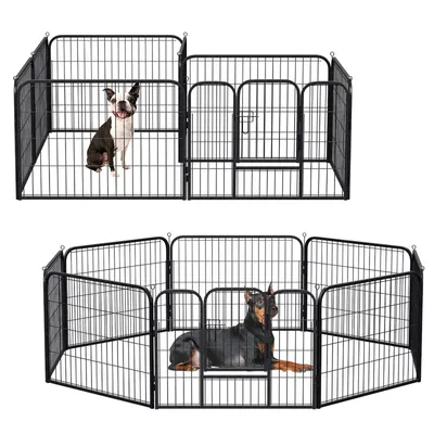 Immagine prodotto di Yakimz Recinto per cuccioli con tetto all'aperto Cuccioli di gatto con porta Cucciolo Run Nero