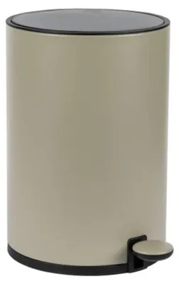 Productafbeelding van RVS afvalemmer met soft-close deksel en pedaal - 5 liter, taupekleurig