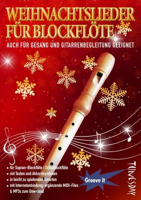 Produktbild von Weihnachtslieder für Blockflöte - mit Liedtexten & Akkordsymbolen für Gitarre/Klavier - inkl. MP3 Download -