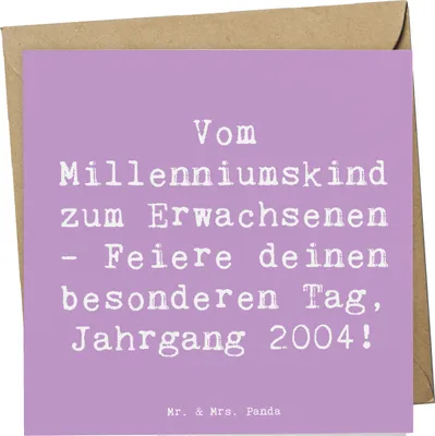 Produktbild von Mr. & Mrs. Panda Glückwunschkarte Spruch 2004 Geburtstag - Lavendeltraum - Geschenk, doppelkarte, besonderer Tag, Glückwunsch, anlasskarte, Grußkarte, faltkarte, Feiern