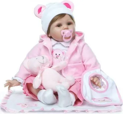 Produktbild von 55cm Reborn Baby Puppe Lebensecht Handgefertigt Weich Silikon-Vinyl Lebensecht