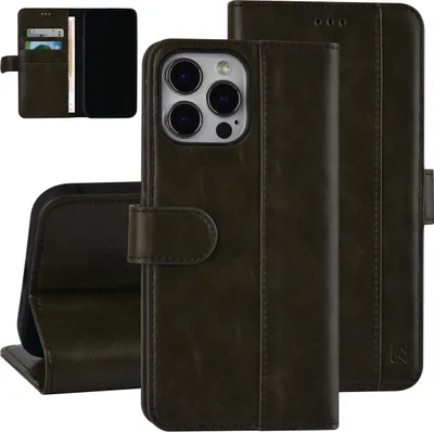 Produktbild von UNIQ Accessory Book type case iPhone 13 Pro Max - Card holder - Magnetic closure - Dark Green