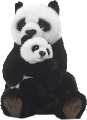 Produktbild von WWF Plüschtier Pandamutter mit Baby (28cm) lebensecht Kuscheltier Stofftier