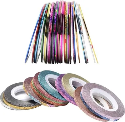 Produktbild von 36 Rollen Nageldesign Nail Art Stripes,Tape Sticker Zierstreifen,Striping Klebeband Linie für Nagel Kunst Dekoration Aufkleber DIY