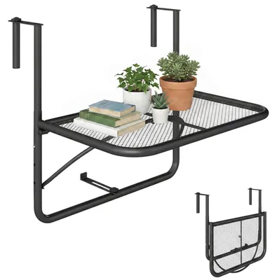 Produktbild von Outsunny Balkonhängetisch Gartentisch viereckig höhenverstellbar Metall Terrasse