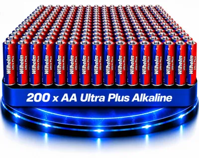 Produktbild von 200 AA Mignon WILHELM Ultra Plus Alkaline Batterien im Shrink LR6 ø 14,5 x 50,5 mm