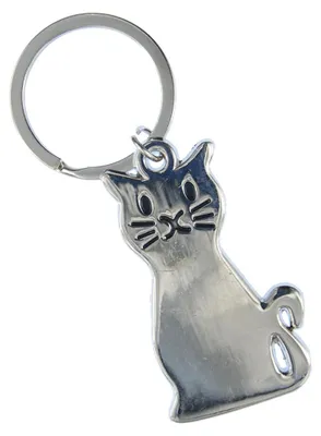 Produktbild von Katze Schlüsselanhänger Miniblings Anhänger Schlüsselring Cat Kitty Kater Silber