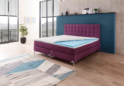 Produktbild von Boxspringbett WELCON ROCKSTAR® mit ErgoGEL® TOPPER 180x200 cm Härtegrad H3 lila
