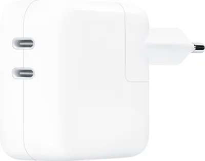 Produktbild von Apple Original USB-C Power Adapter - Ladegerät - Doppelter USB-C-Anschluss - 35 W - Weiß